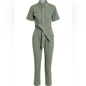 SIMKHAI Belted Denim Jumpsuit in Eucalyptus NWT Size Small